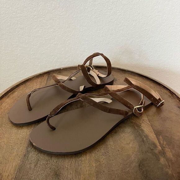 ALEX RIVIÈRE X MANEBÍ Triomphe Leather Gladiator Sandals Suede 40 US 10